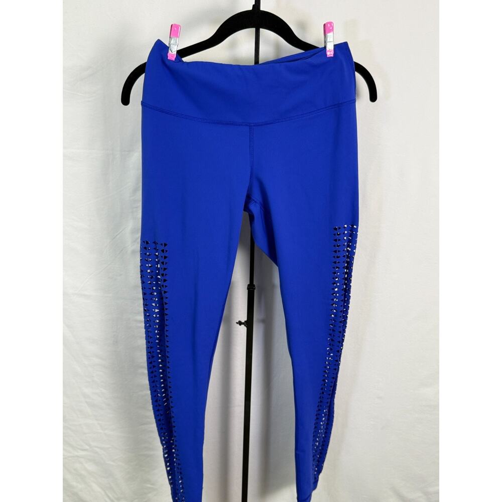 Vina Blue Laser Cut Leggings Stretch Activewear High Waist Yoga Pants Small